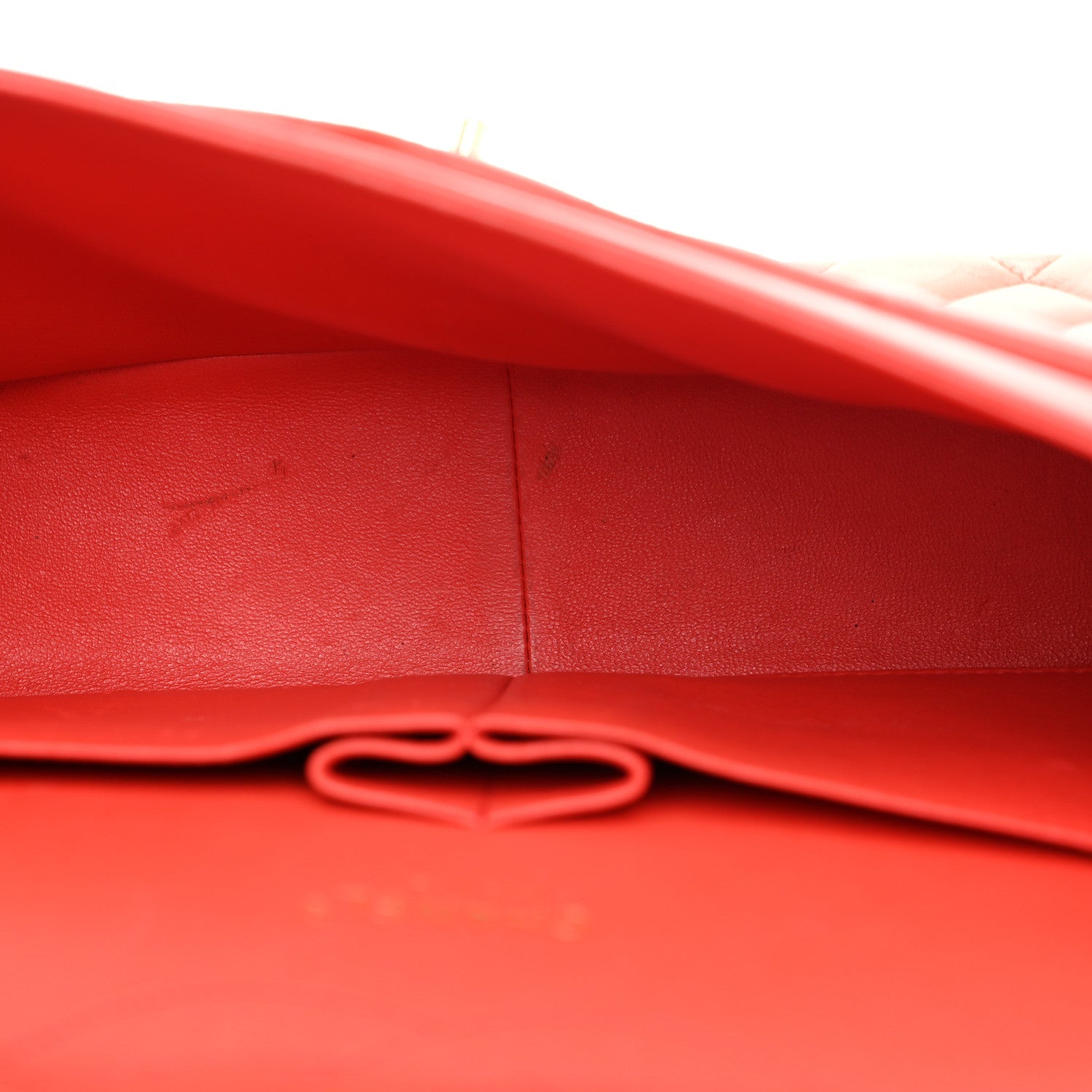 Lambskin Quilted Jumbo Double Flap Red