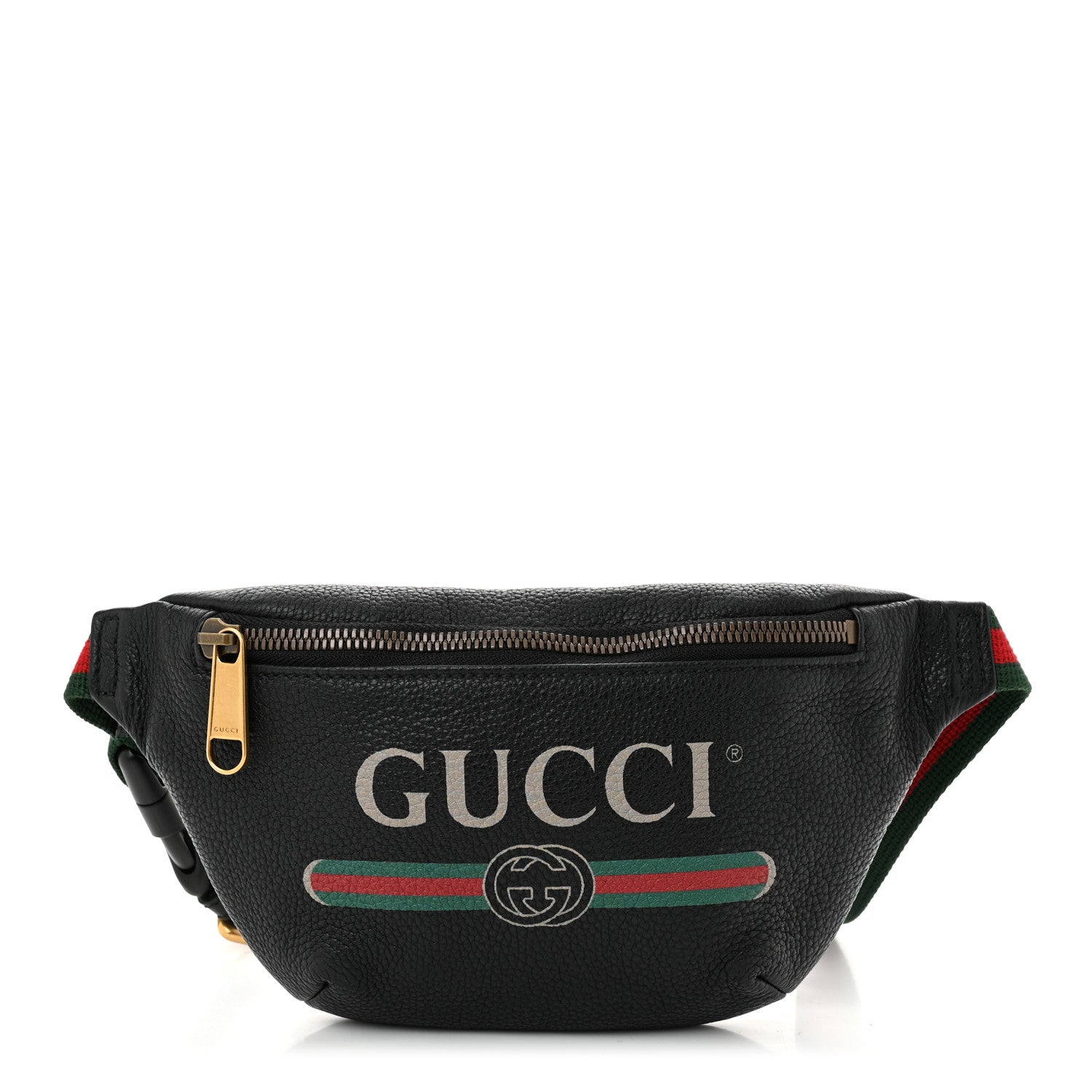Grained Calfskin Small Logo Belt Bag Black