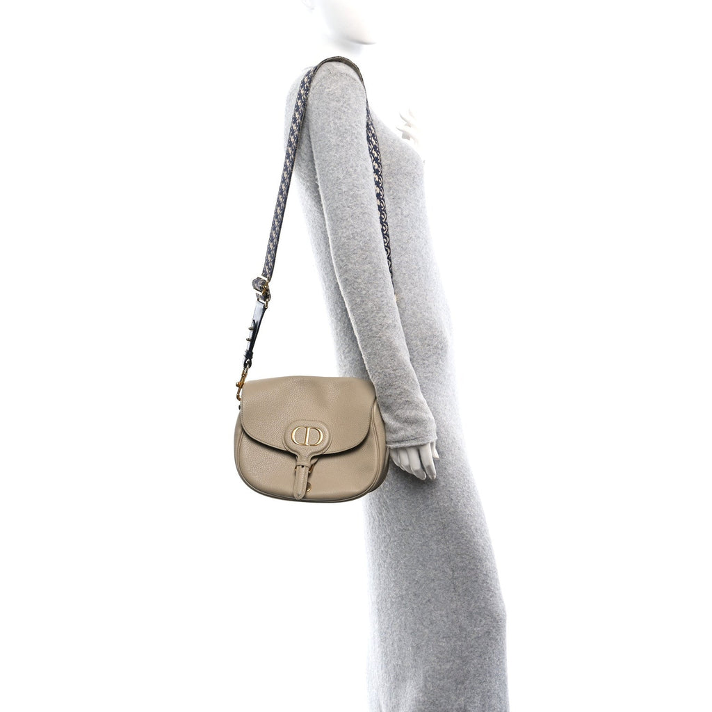 Grained Calfskin Large Bobby Flap Beige