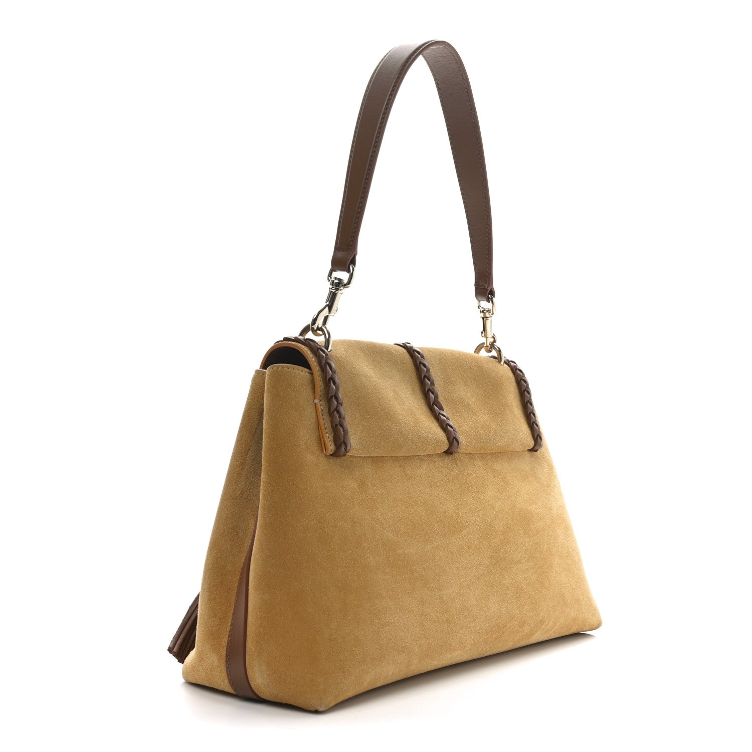 Suede Calfskin Medium Penelope Shoulder Bag Safari Gold