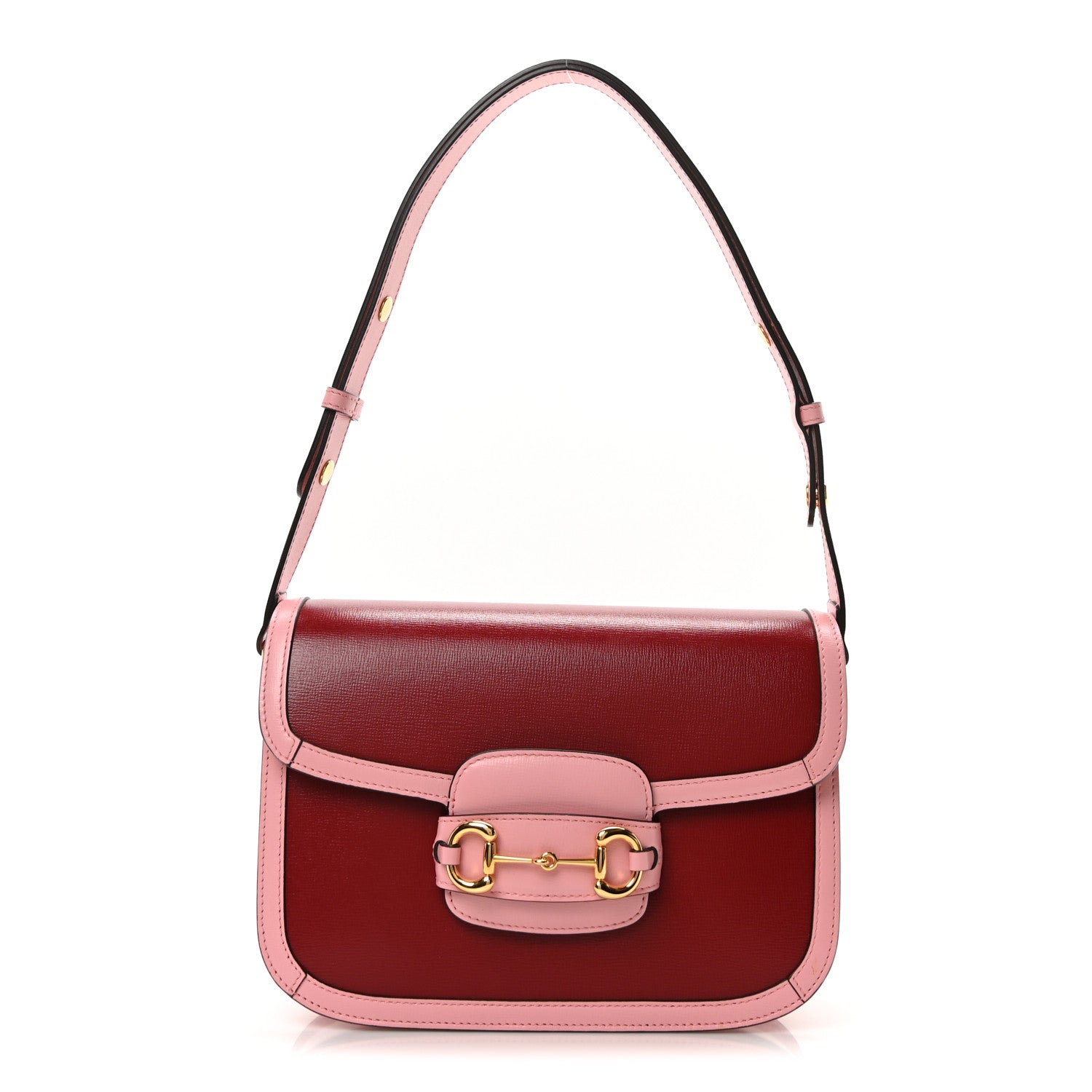 Azalea Calfskin Horsebit 1955 Shoulder Bag New Cherry Red Wild Rose
