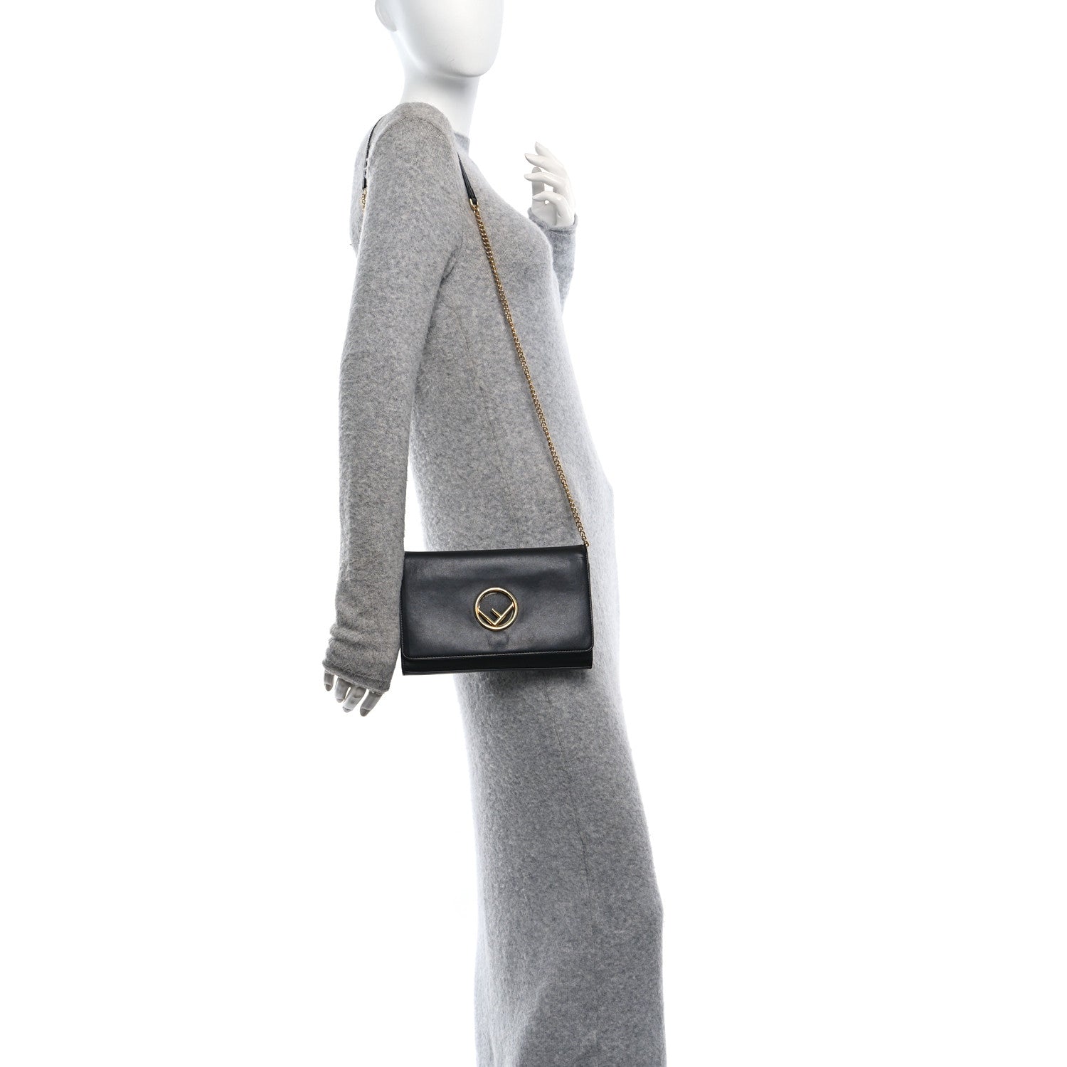 Vitello Liberty Lucido F is Fendi Wallet on Chain Black