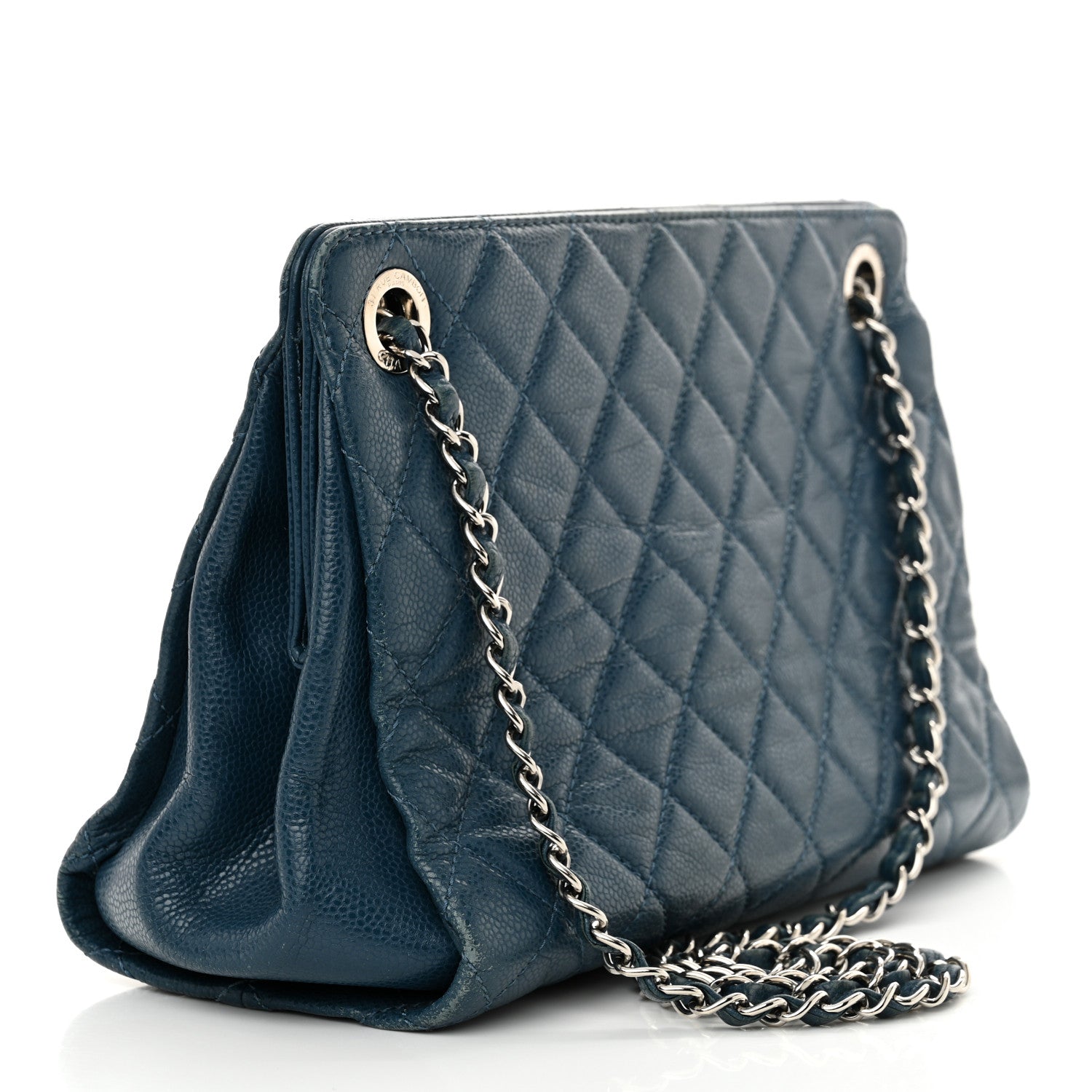 Caviar Quilted Timeless CC Shopping Tote Blue