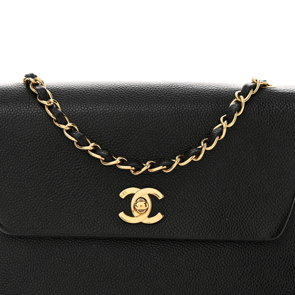 Caviar Jumbo Single Flap Black