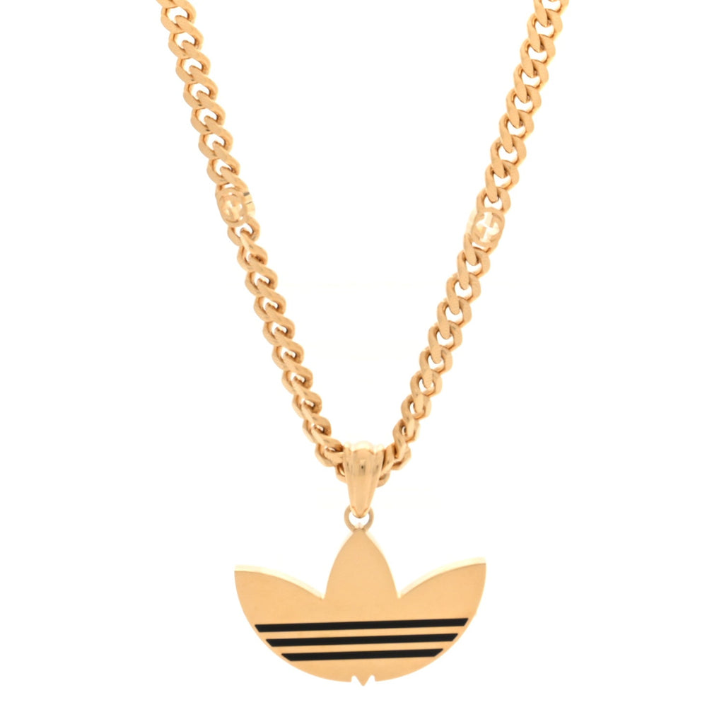 X ADIDAS Gourmette Trefoil Pendant Necklace Gold
