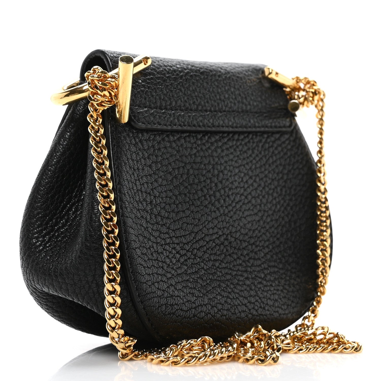 Grained Lambskin Nano Drew Shoulder Bag Black