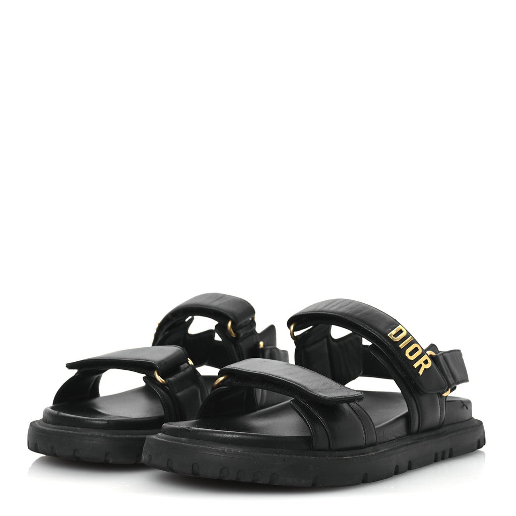 Lambskin Dioract 10mm Sandals 39 Black
