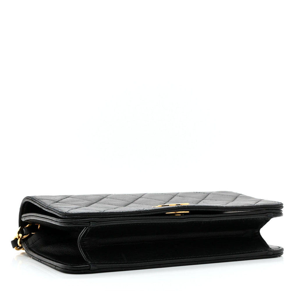 Lambskin Quilted Small Single Flap Black