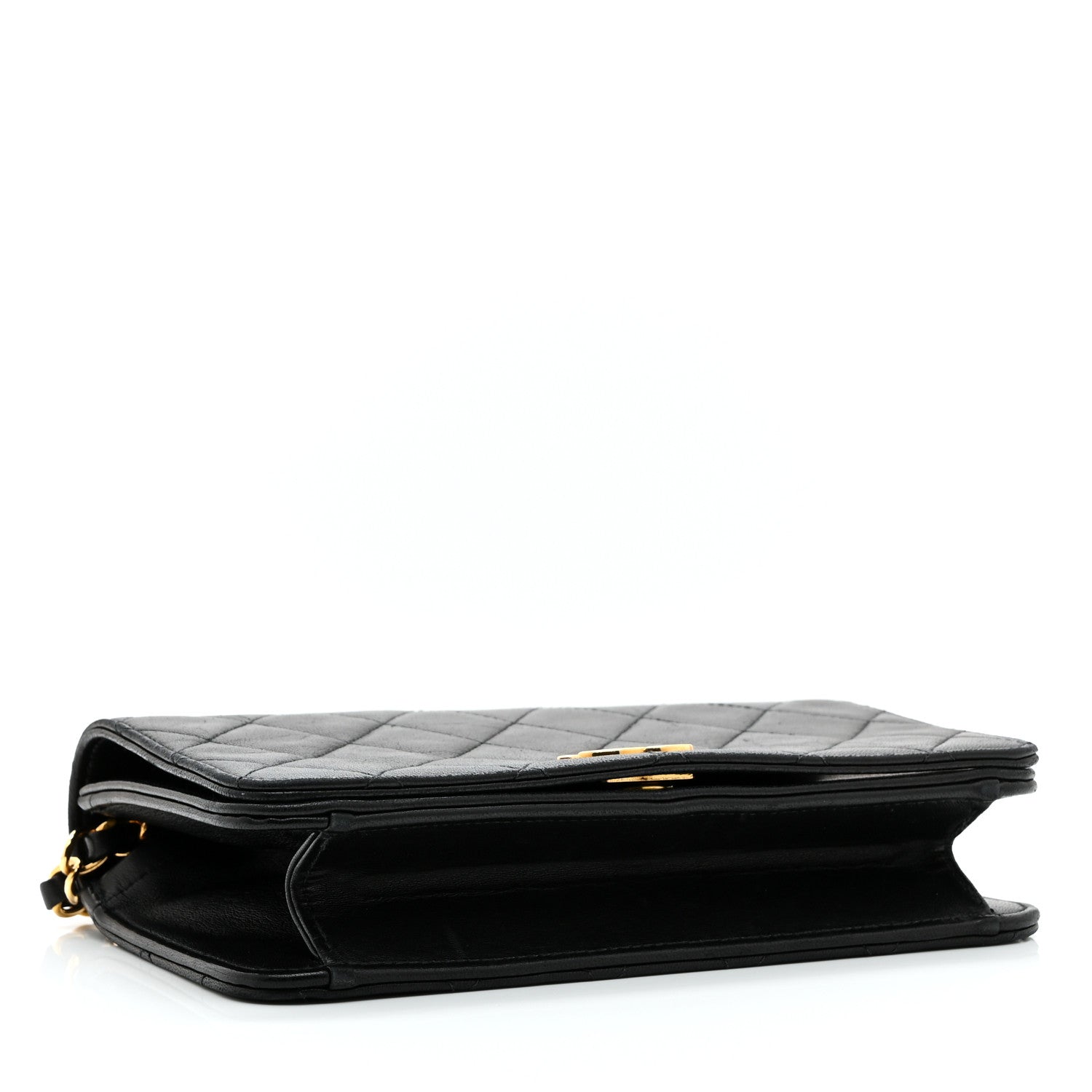 Lambskin Quilted Small Single Flap Black