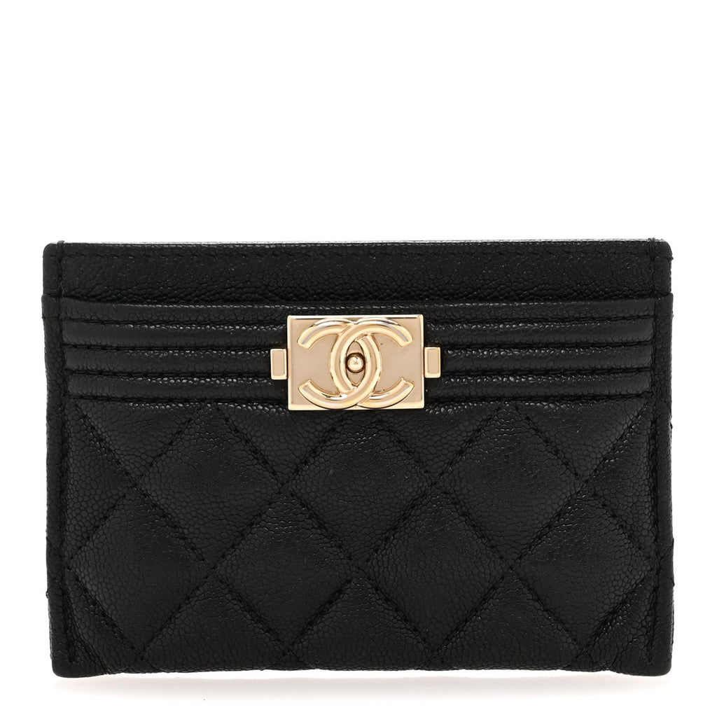 Caviar Quilted Boy  Holder Black