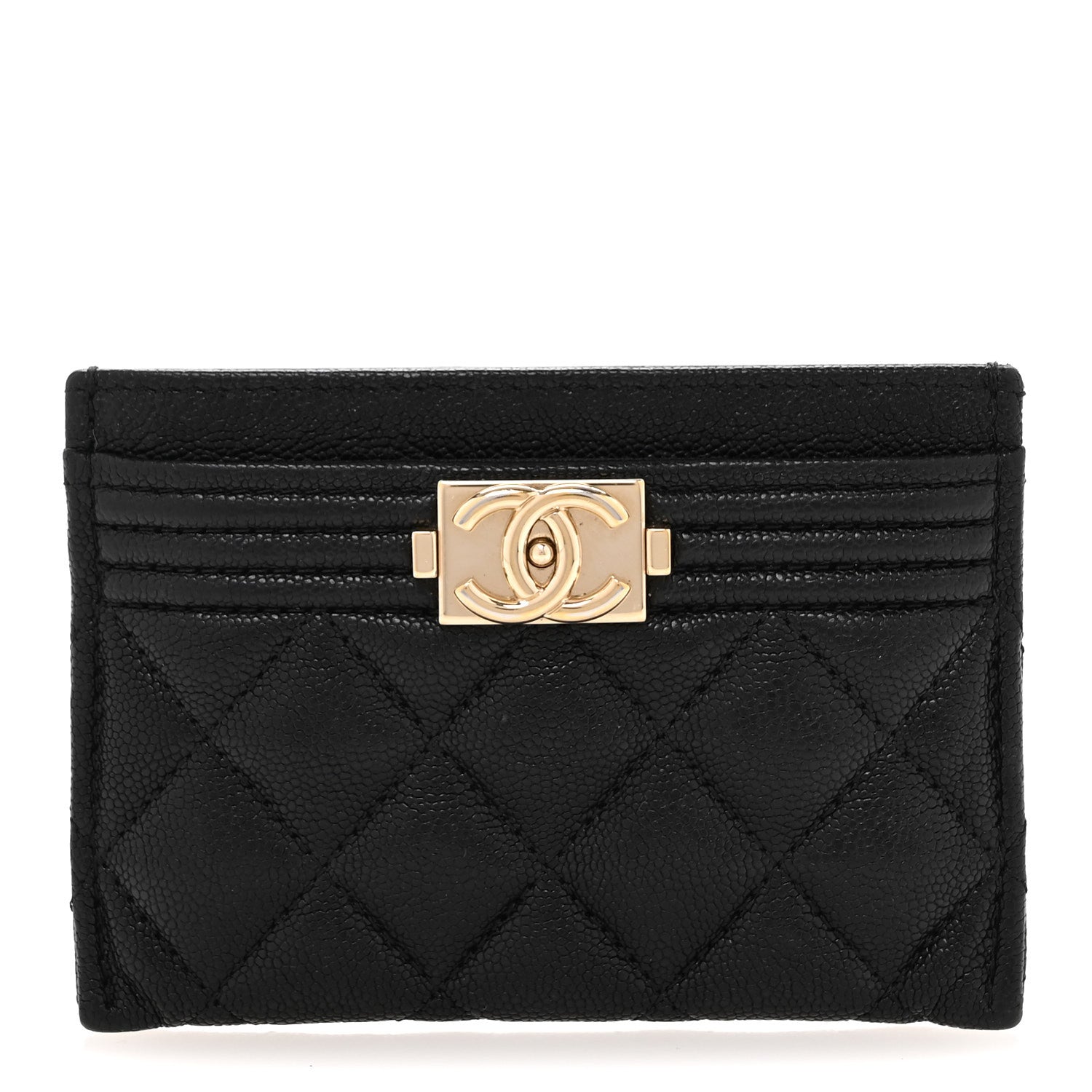Caviar Quilted Boy  Holder Black