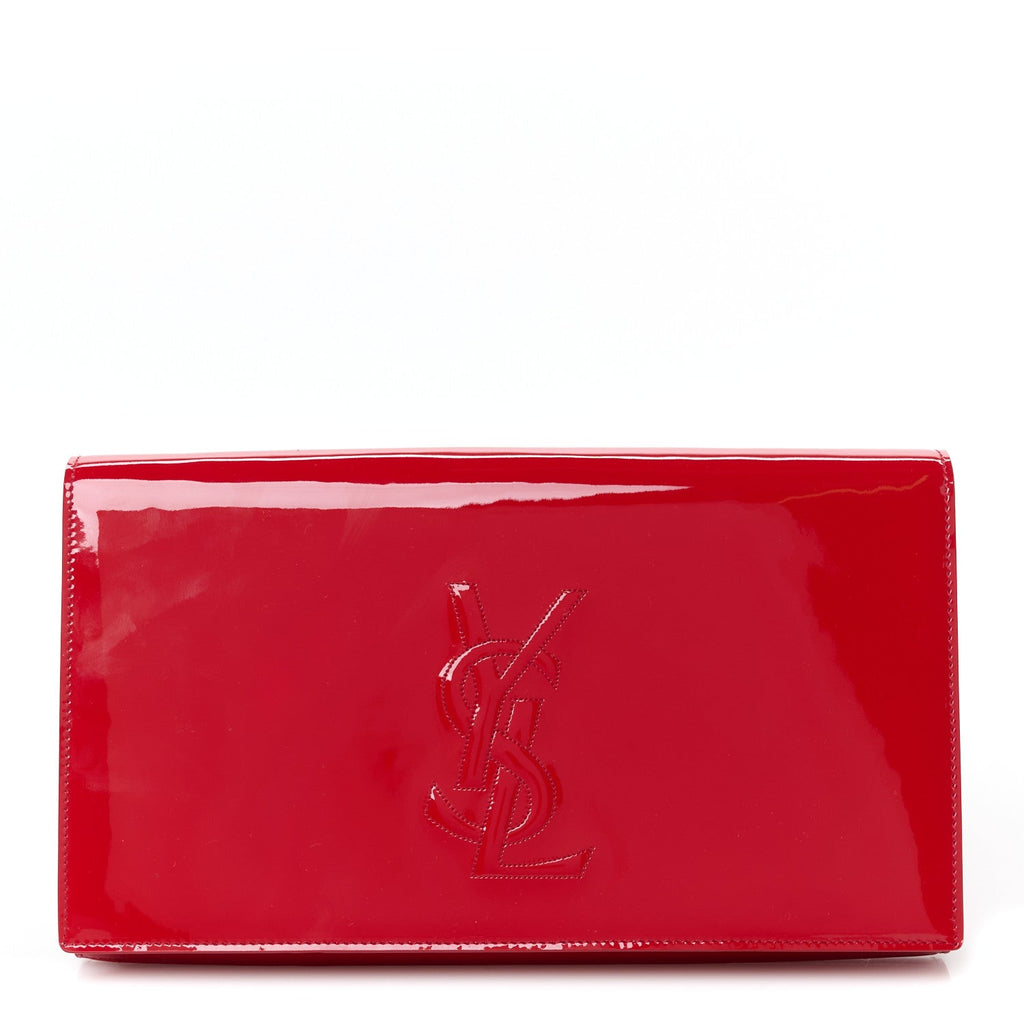 Patent Monogram Large Belle De Jour Clutch Red