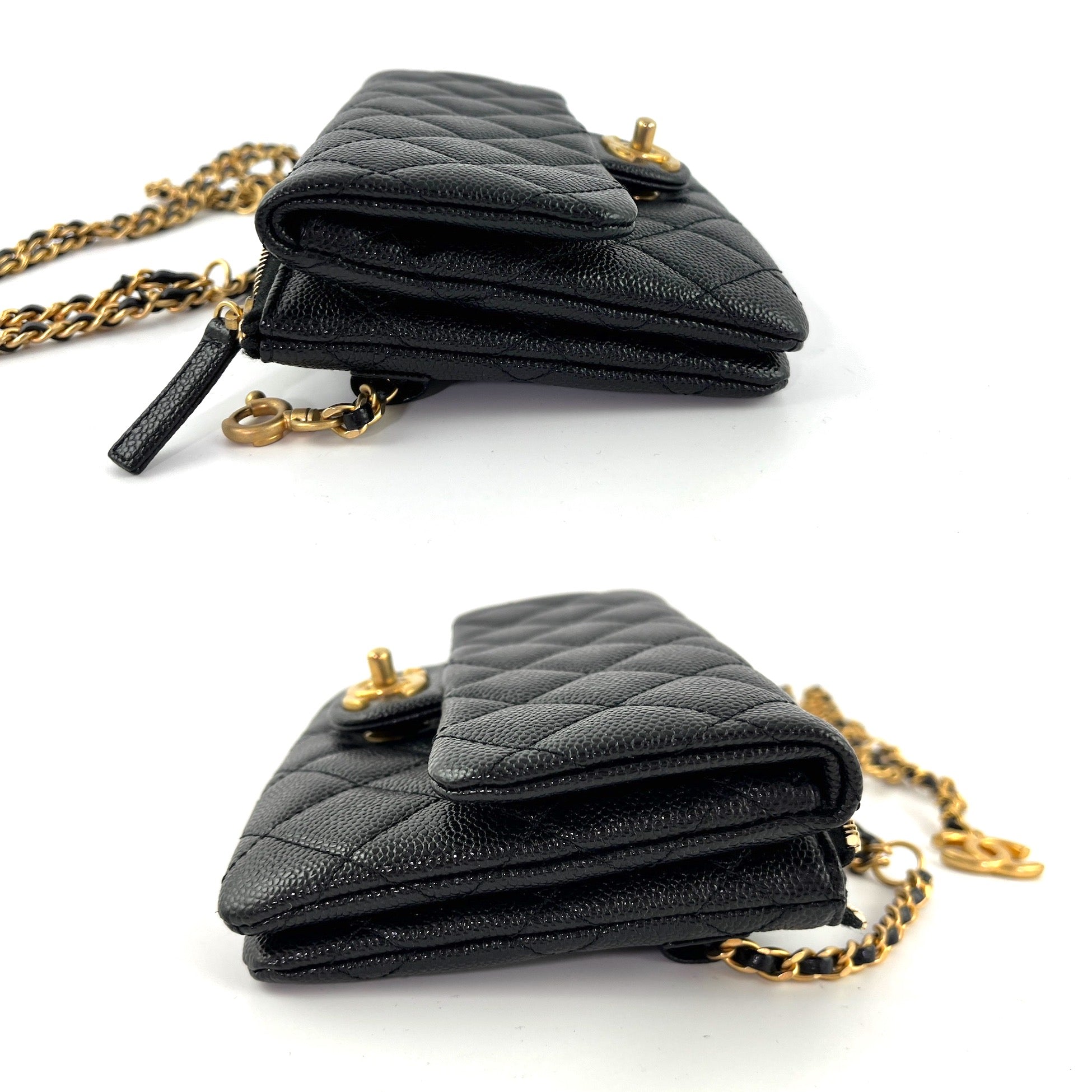 CHANEL Pick me Up Black Caviar Chain Waist Belt Bag