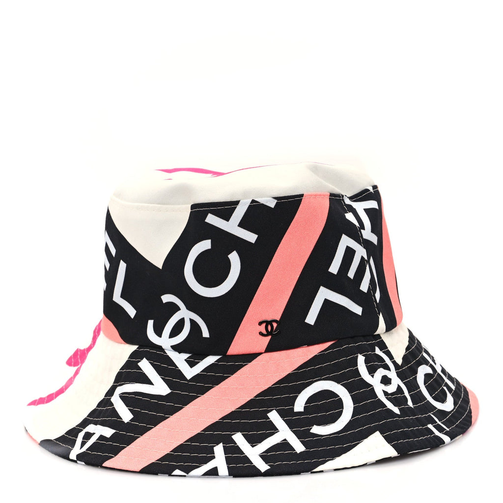 Cotton Logo Cloche Hat S Ecru Black Pink