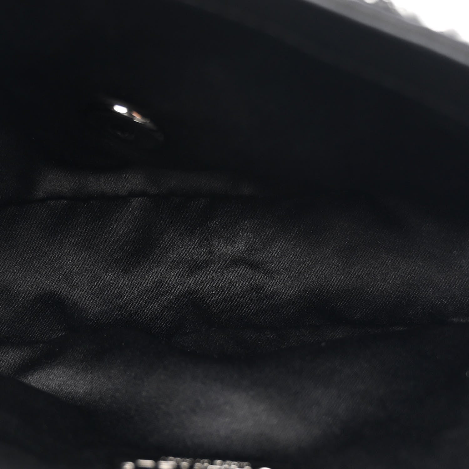 Sequin Lambskin Mini Flap Silver Black