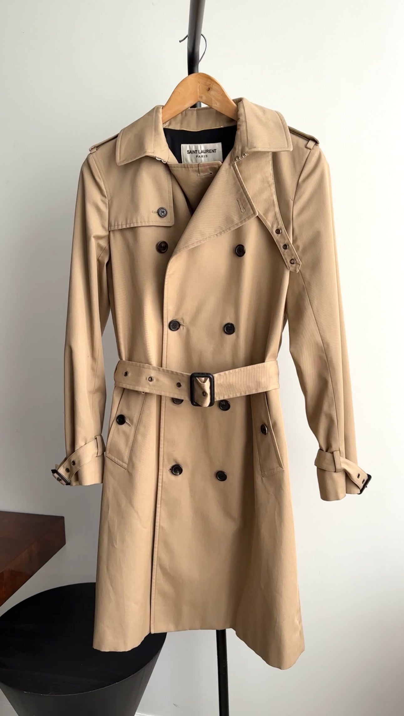 Saint Laurent Beige Classic Belted Trench Coat - 6