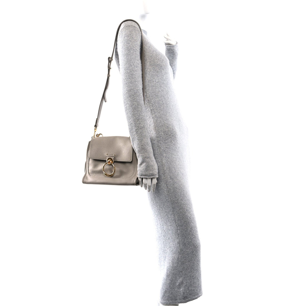 Calfskin Small Tess Day Bag Motty Grey