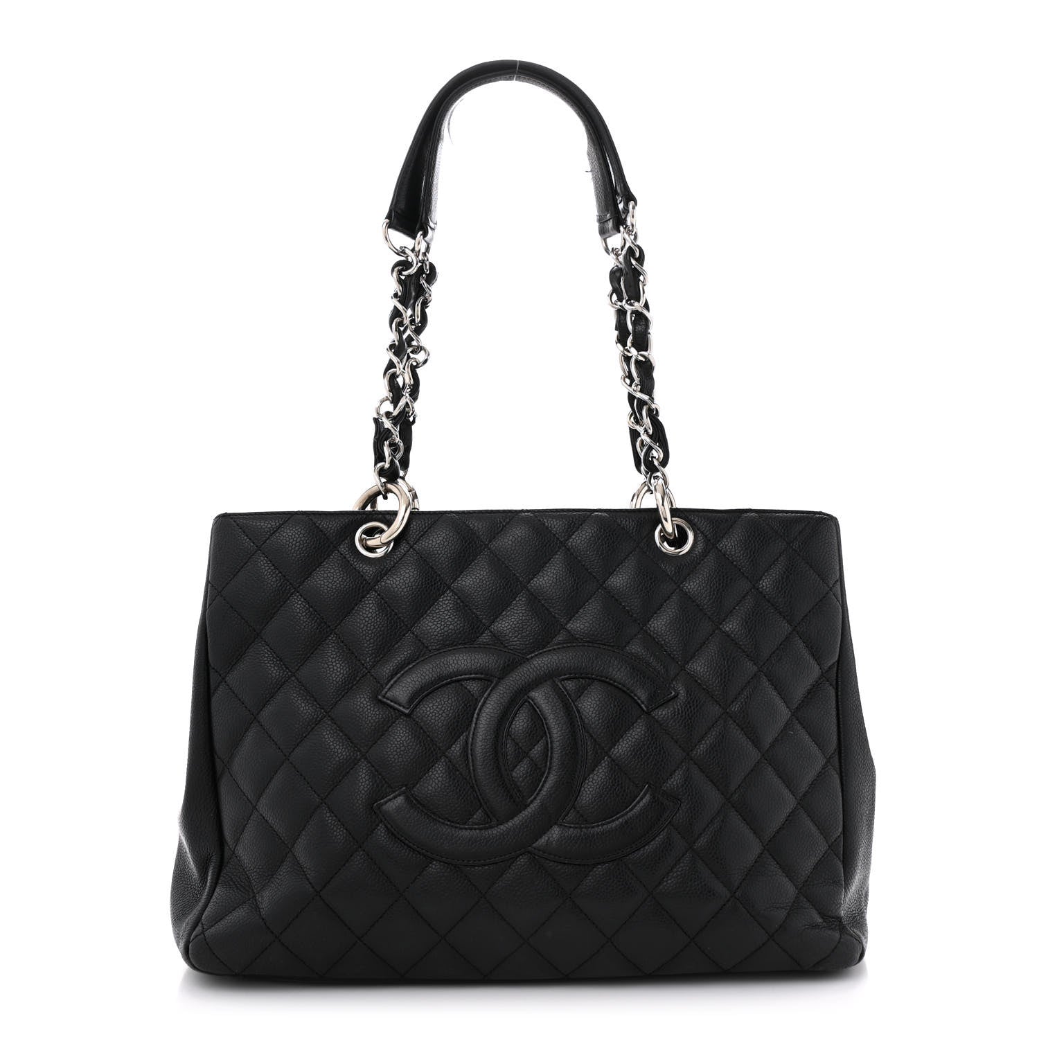 Caviar Quilted Grand Shopping Tote GST Black