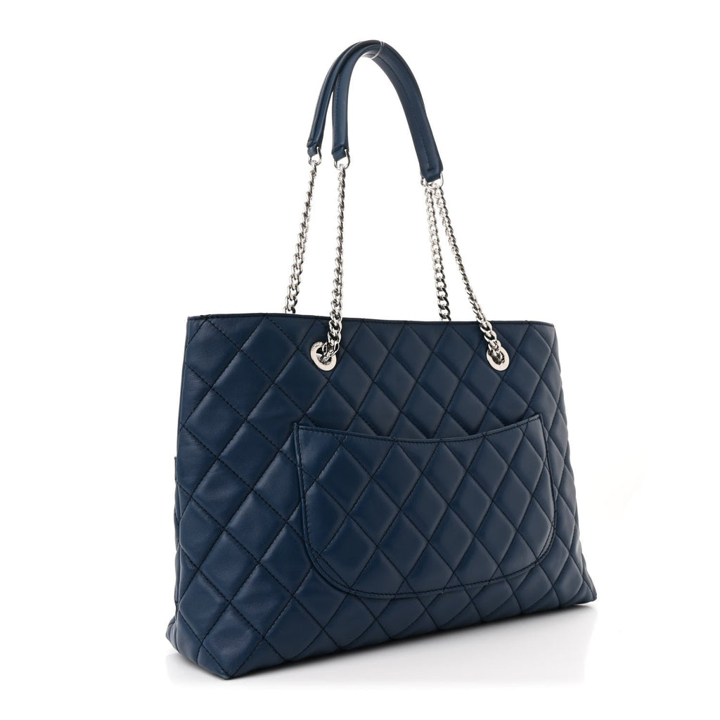 Lambskin Quilted Medium Urban Delight Tote Blue