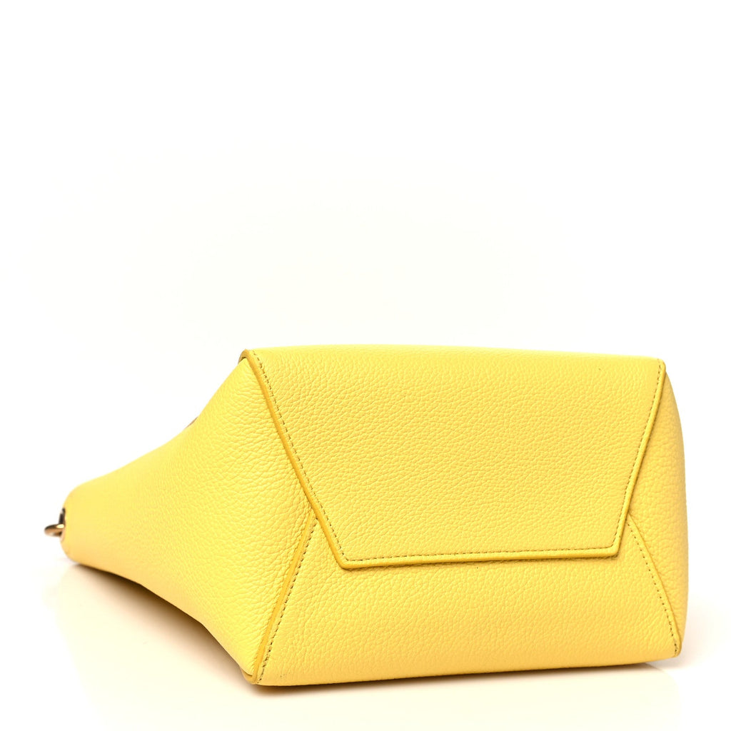 Soft Grained Calfskin Small Sangle Bucket Bag Citron