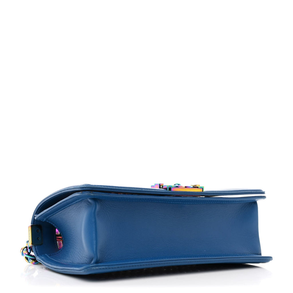 PVC Thread Woven Medium Boy Flap Dark Blue