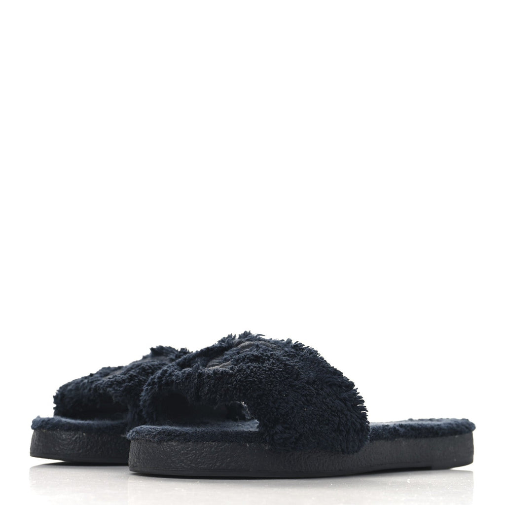 Terry CC Flat Mules Sandals 37 Navy