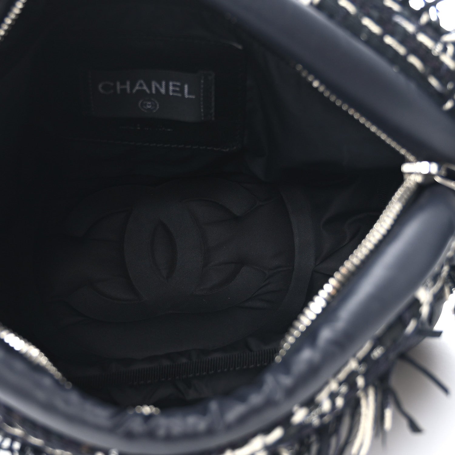 Nylon Tweed Coco Neige Belt Bag Black