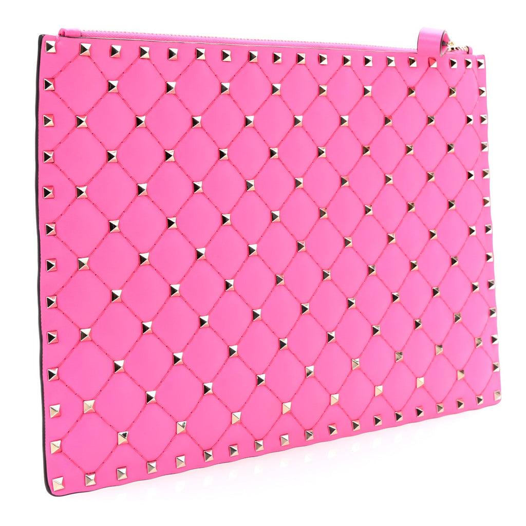 Vitello Rockstud Spike It Zip Pouch Azalea