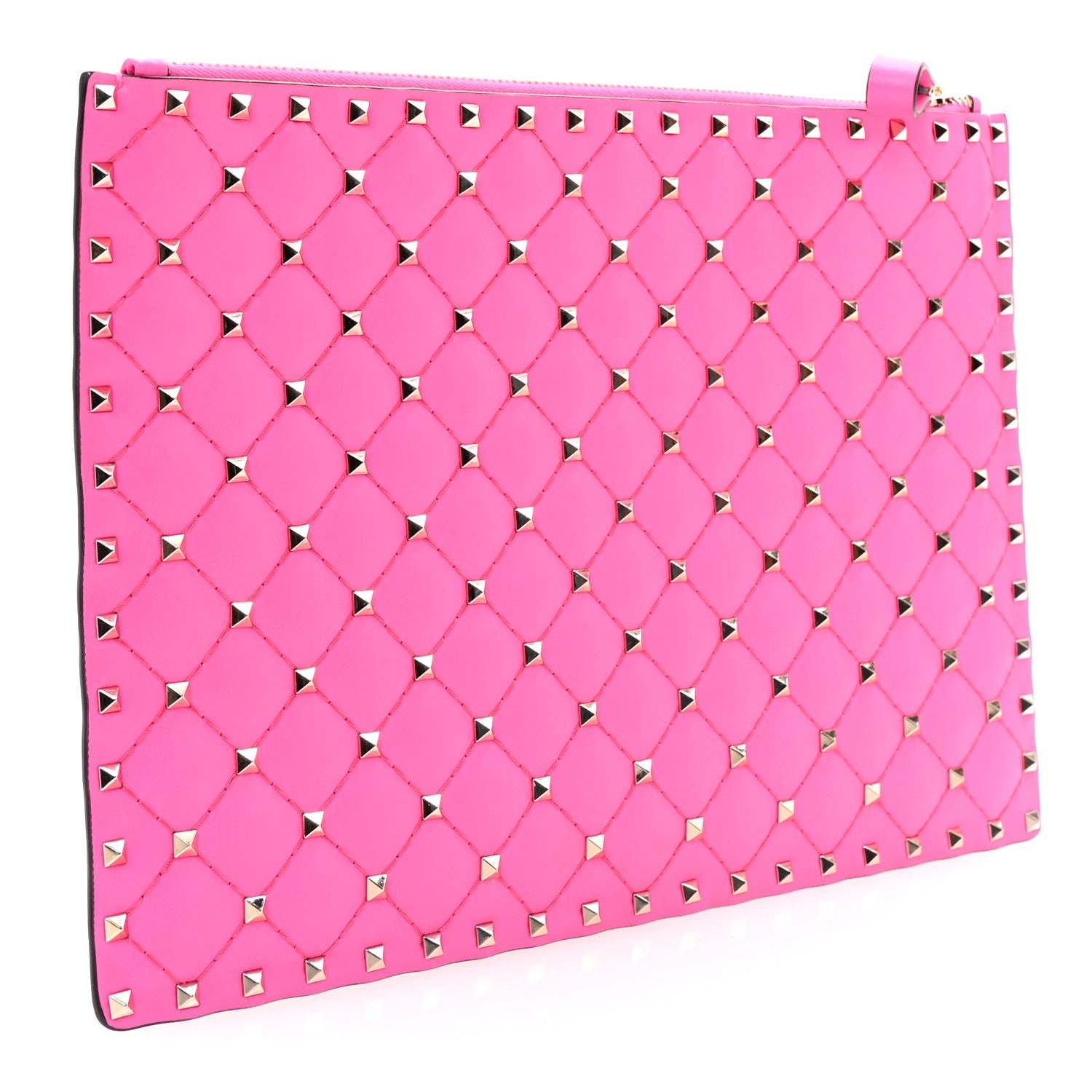Vitello Rockstud Spike It Zip Pouch Azalea