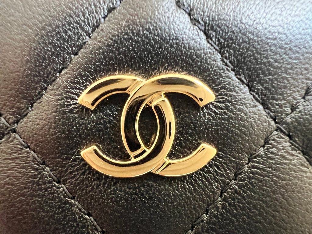Chanel Black Lambskin  Holder with Gold Hardware (RRP £420)