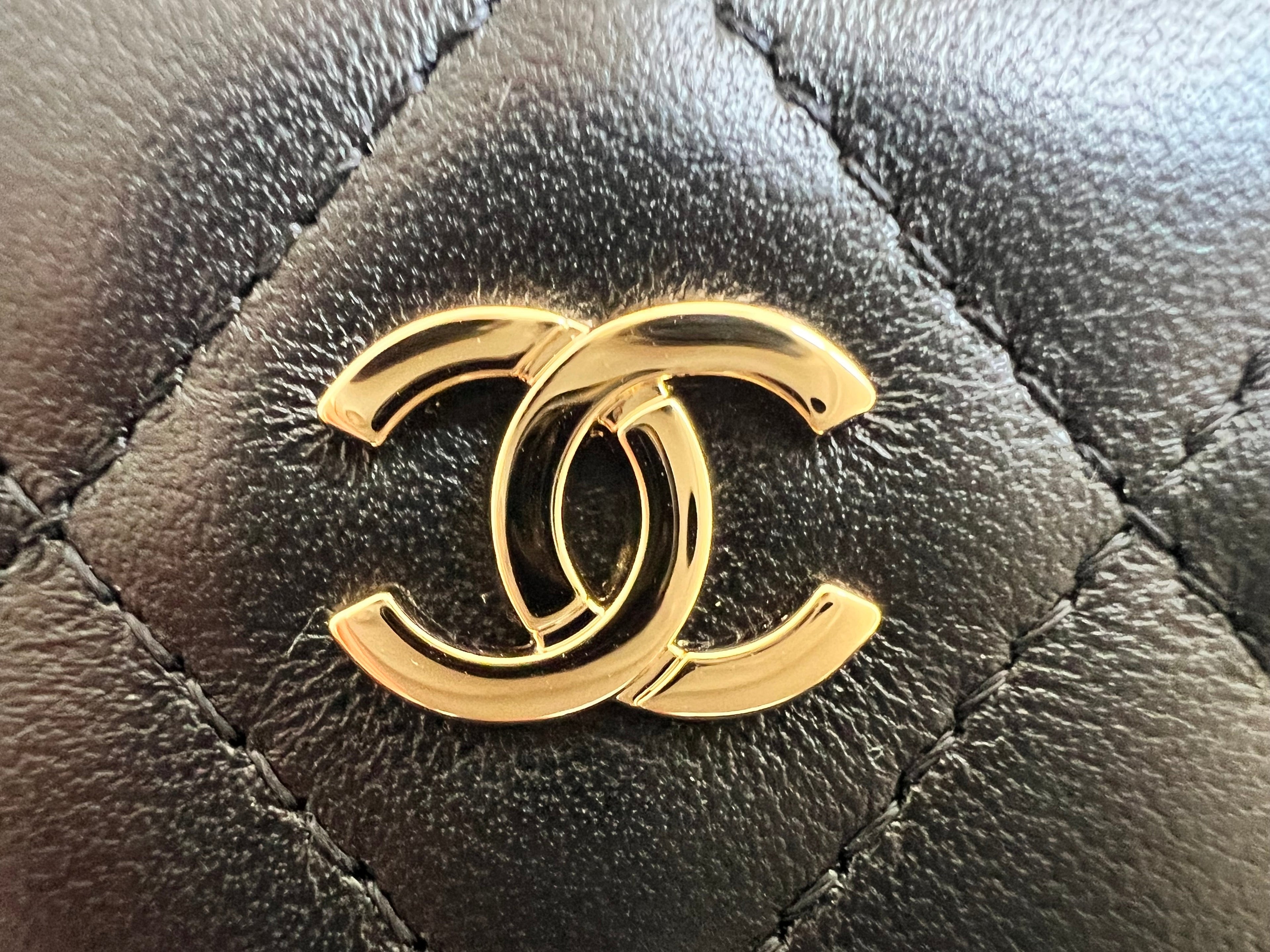 Chanel Black Lambskin  Holder with Gold Hardware (RRP £420)