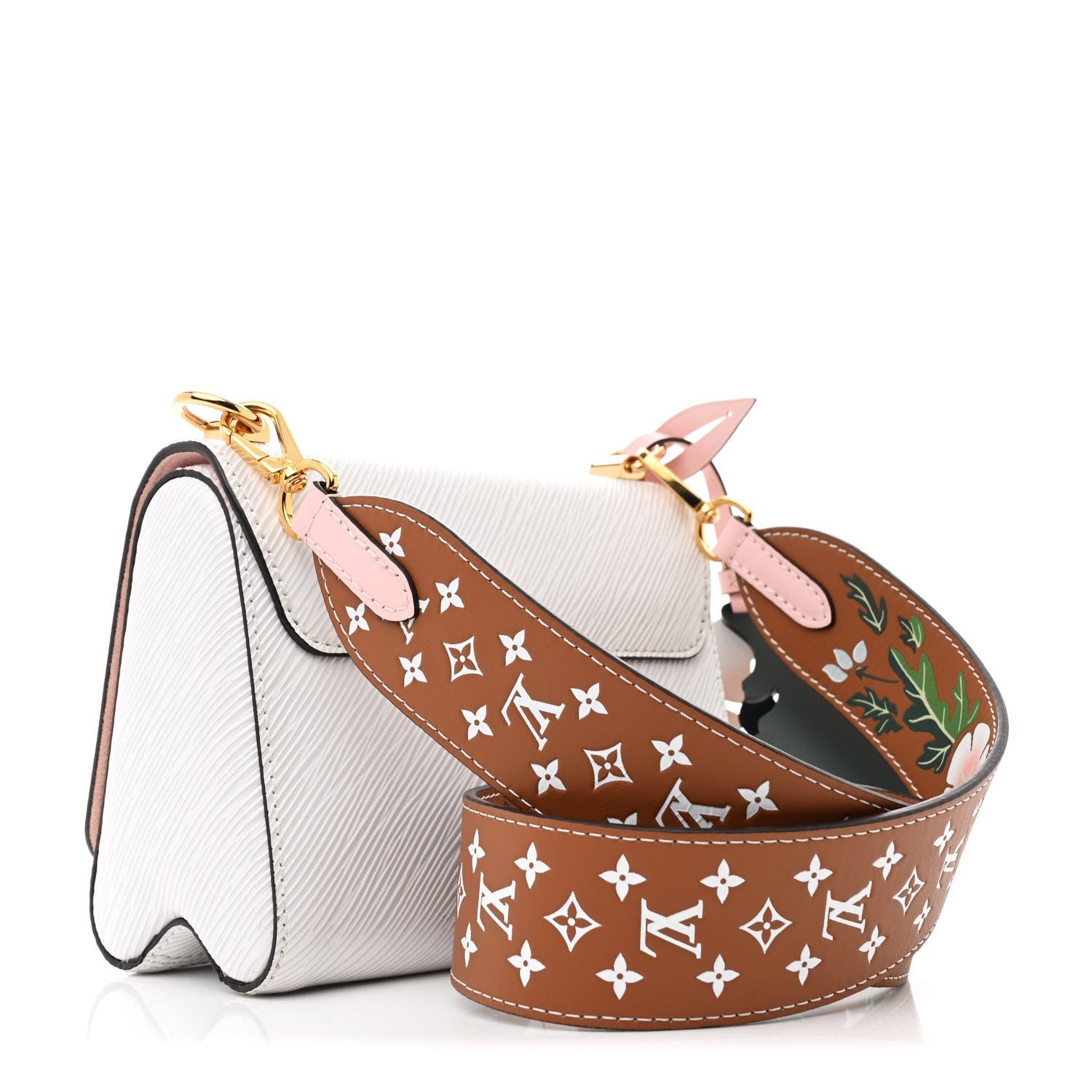 Epi Asnieres Flowers Twist Shoulder Bag PM White