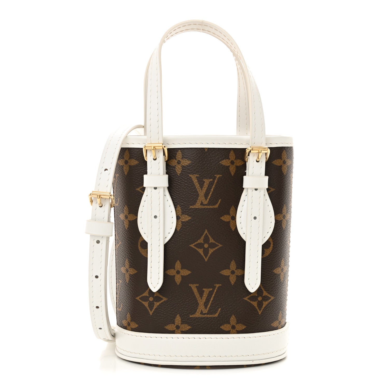 Monogram LV Match Nano Bucket Bag White