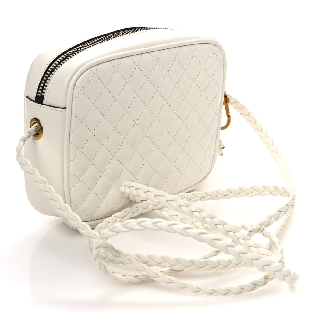 Calfskin Web Trapuntata Mini Shoulder Bag Off White