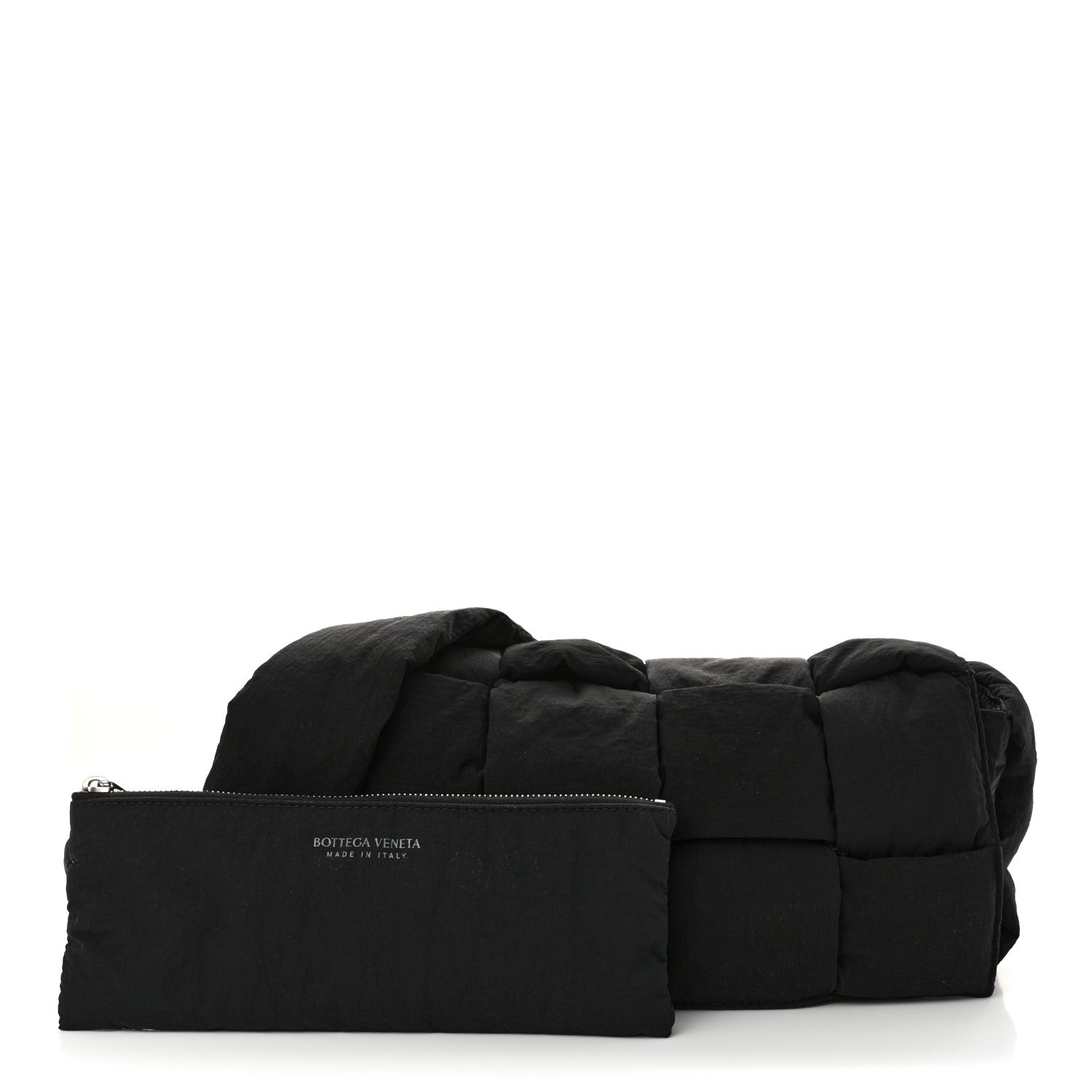 Nylon Intrecciato Padded Tech Cassette Bag Black