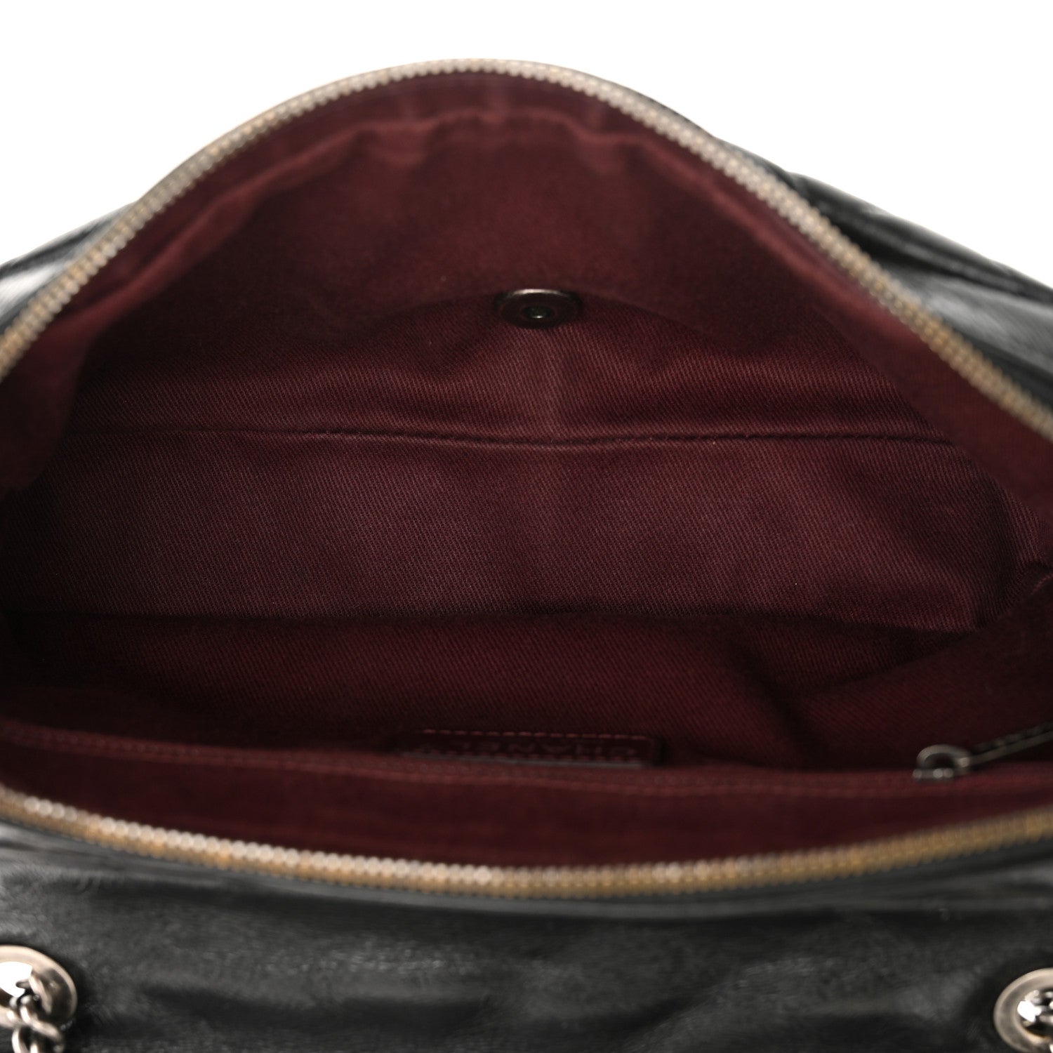 Glazed Calfskin Quilted Medium Duo Color Flap Black