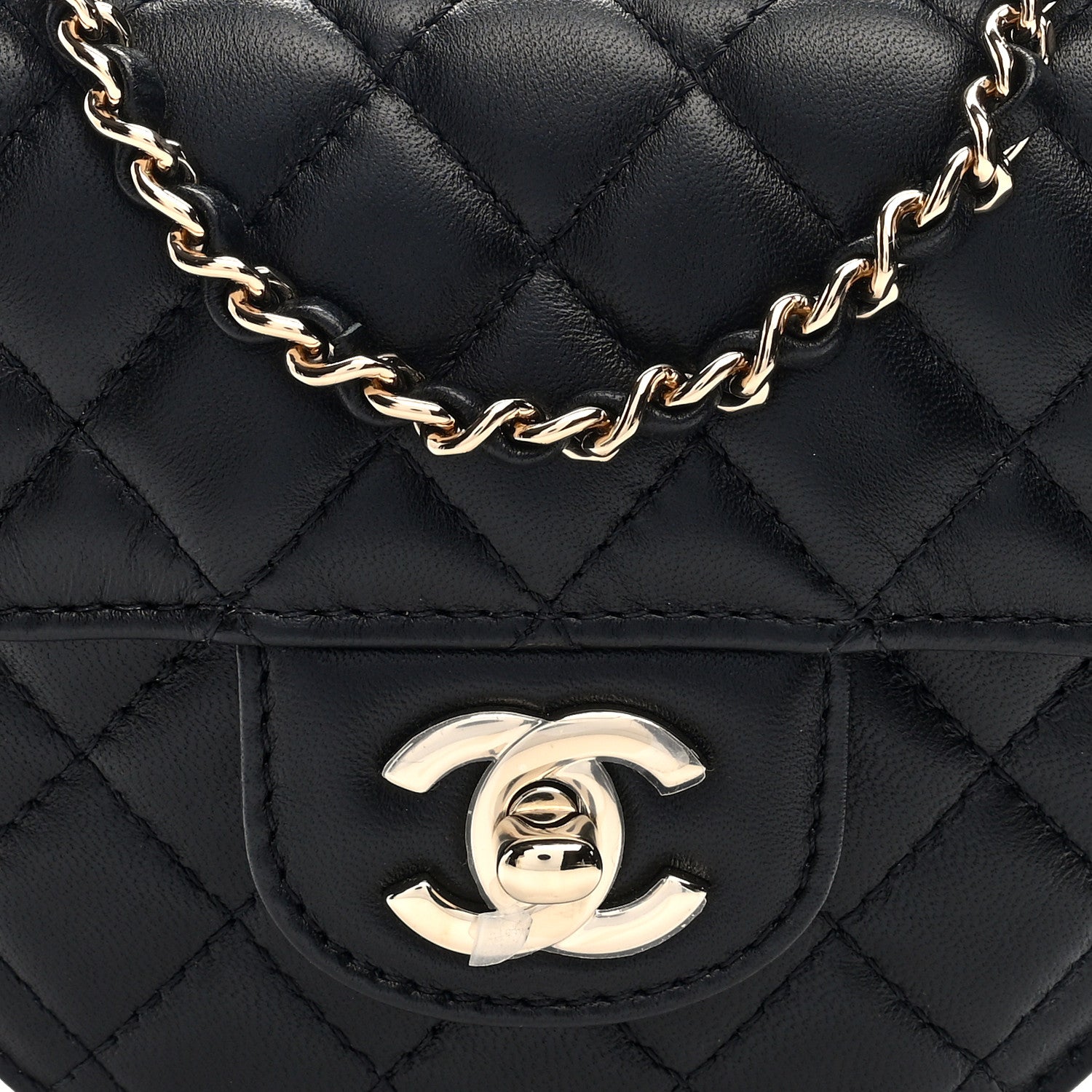 Lambskin Quilted CC In Love Heart Bag Black
