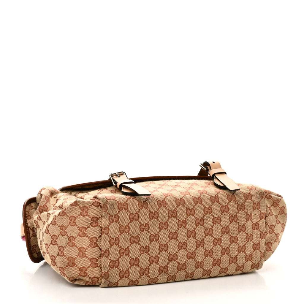 GG Monogram Diaper Bag Beige Ruggine Natural Antique Rose