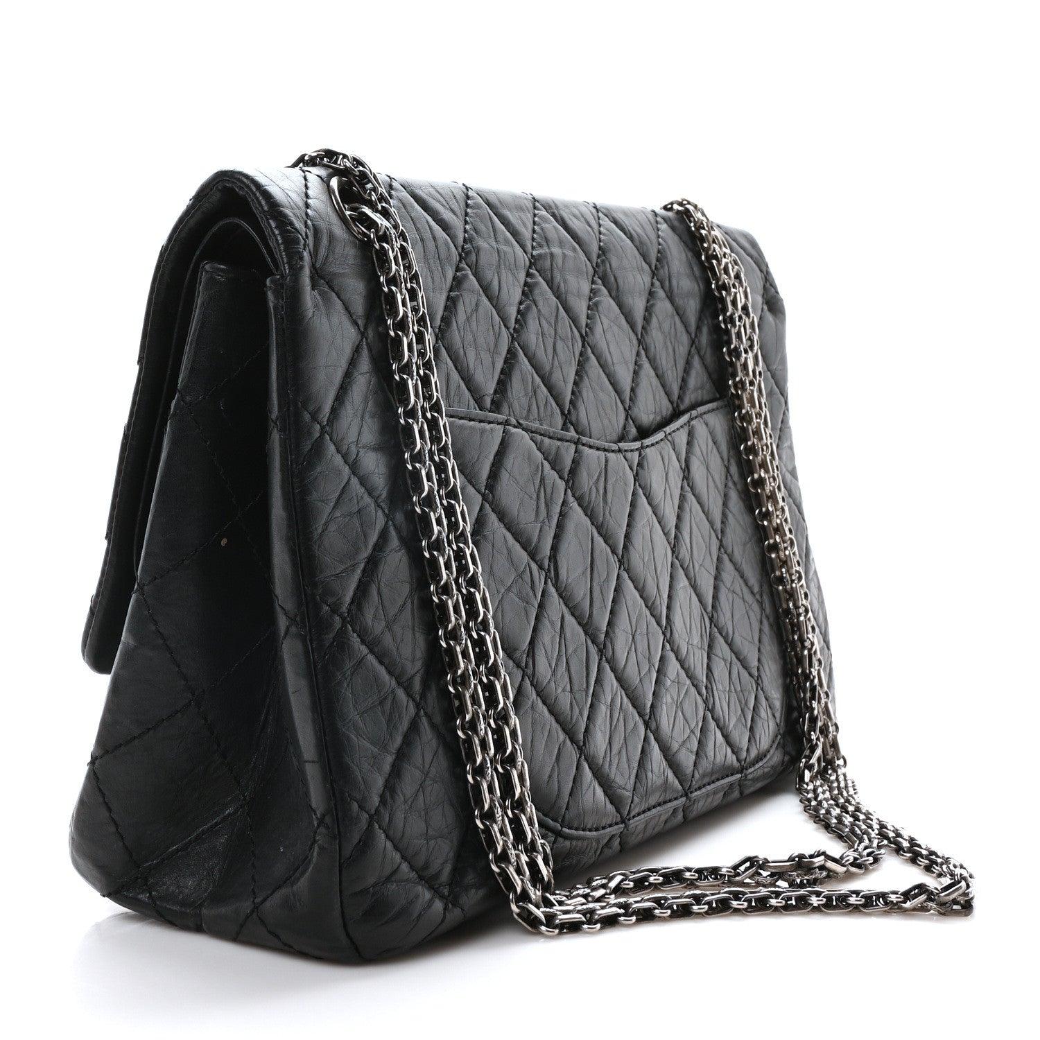 Aged Calfskin Quilted 2.55 Reissue 226 Flap Black