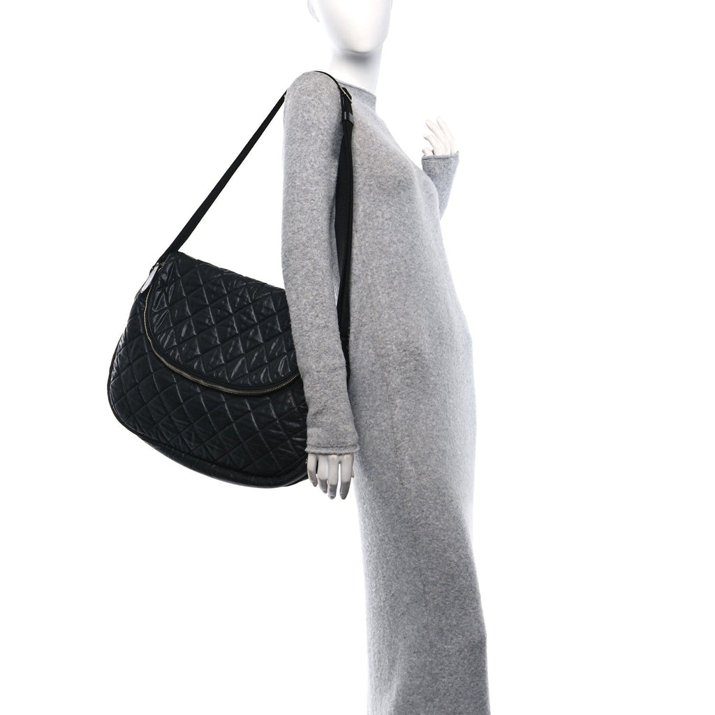 Nylon Quilted XL Coco Cocoon Messenger Black