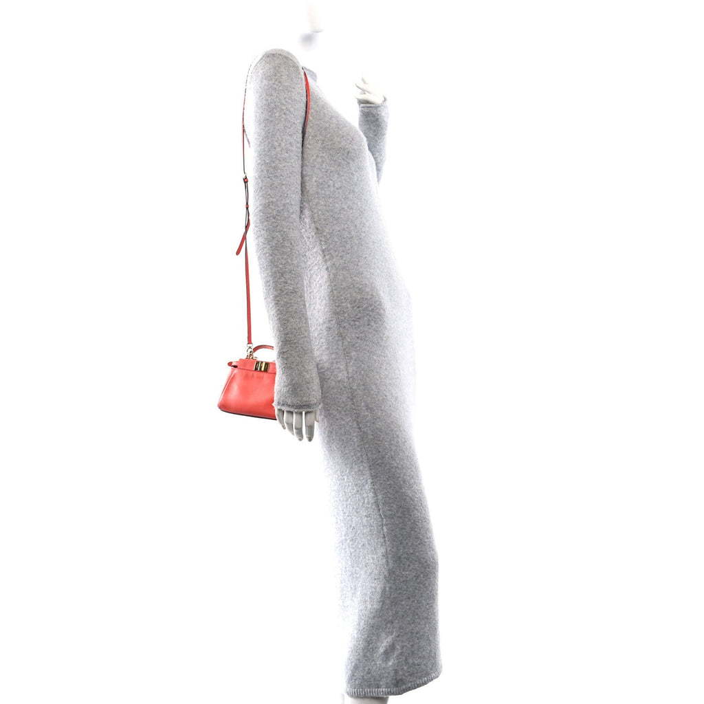 Shiny Nappa Micro Peekaboo Iconic Satchel Rosso Pimento