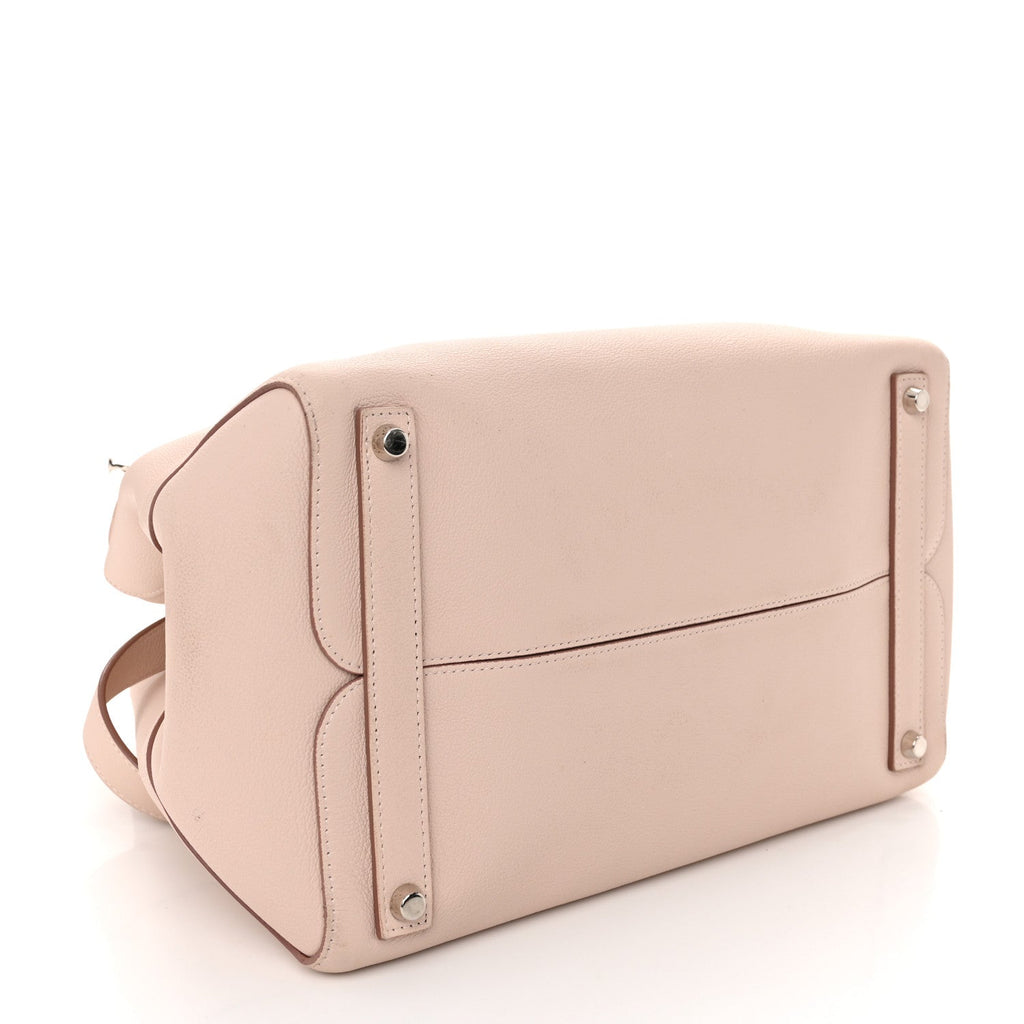 Supple Grained Calfskin Large Open Bar Tote Rose Poudre