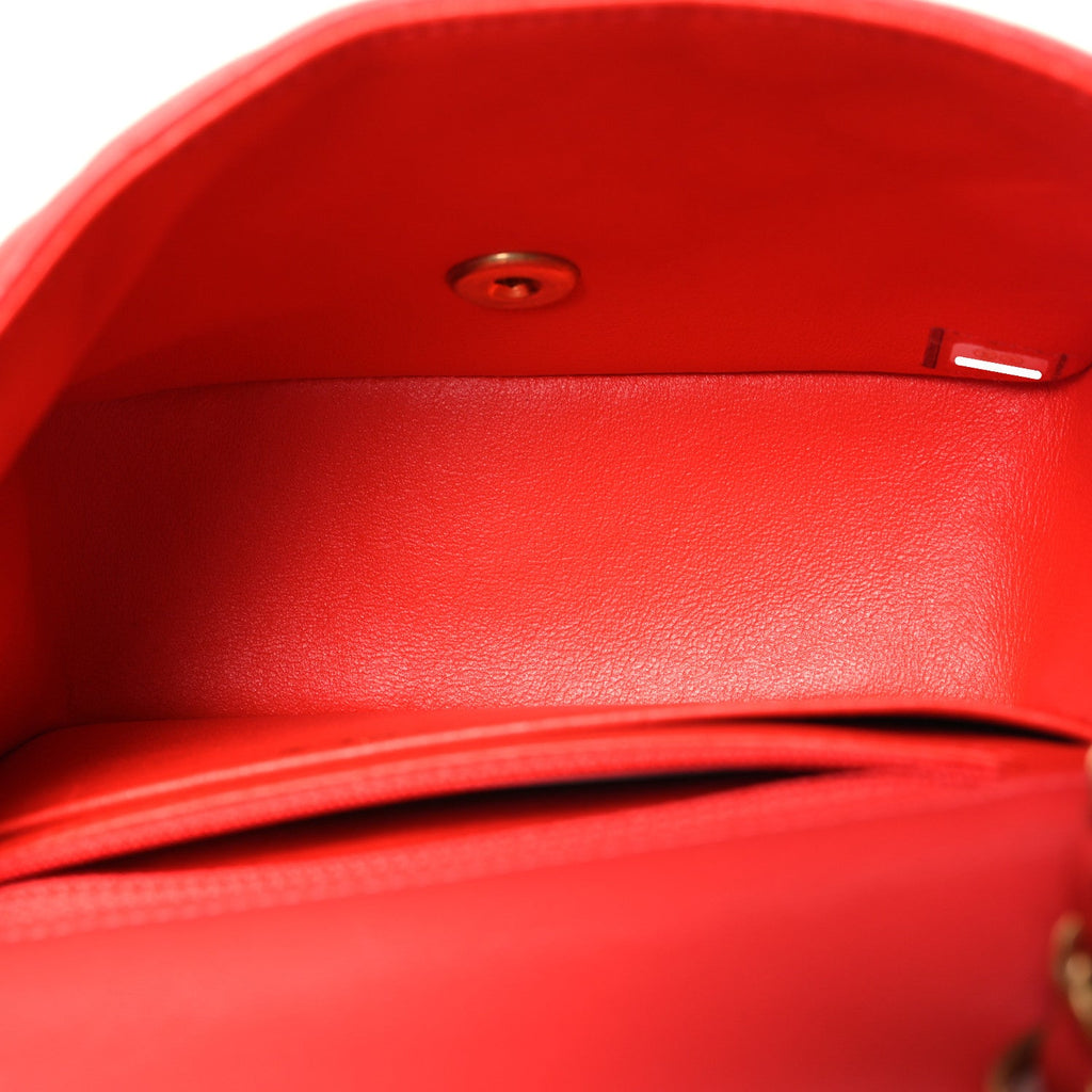 Lambskin Quilted Mini Square Flap Red