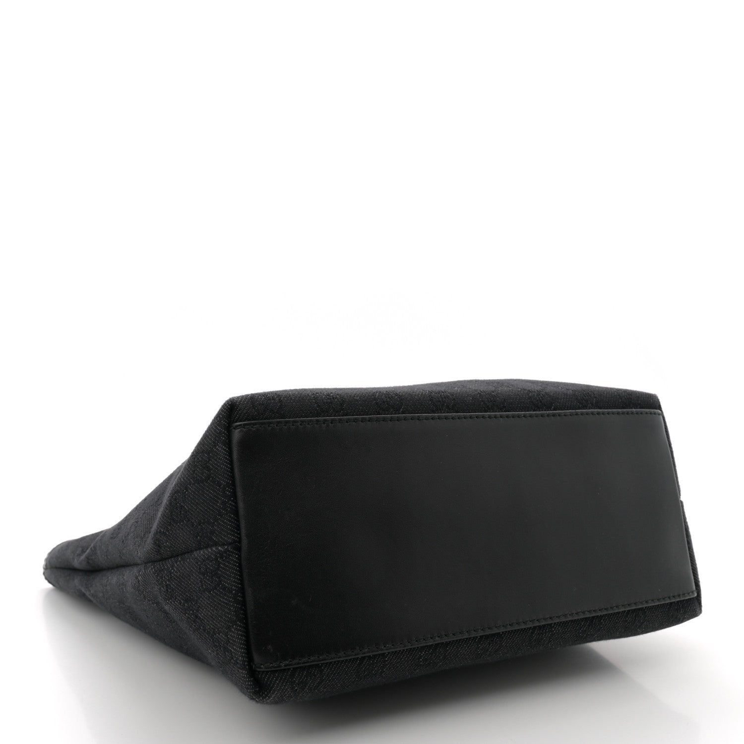 Denim Monogram Chain Bucket Tote Black