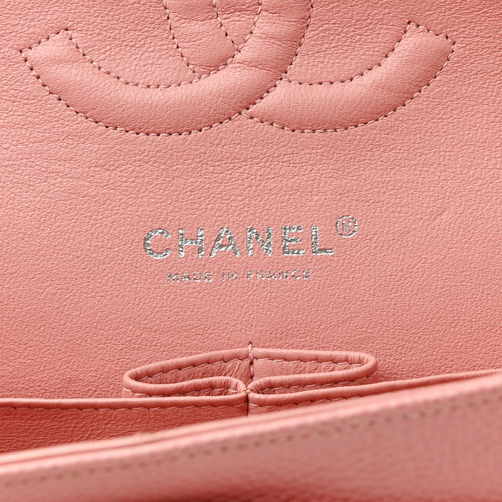Caviar Quilted Medium Double Flap Light Pink