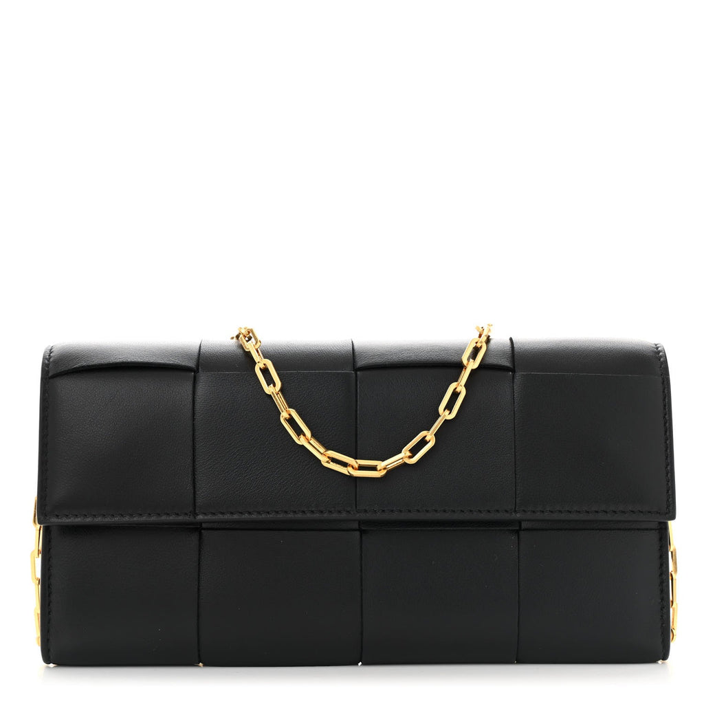 Nappa Maxi Intrecciato Cassette On Chain Black