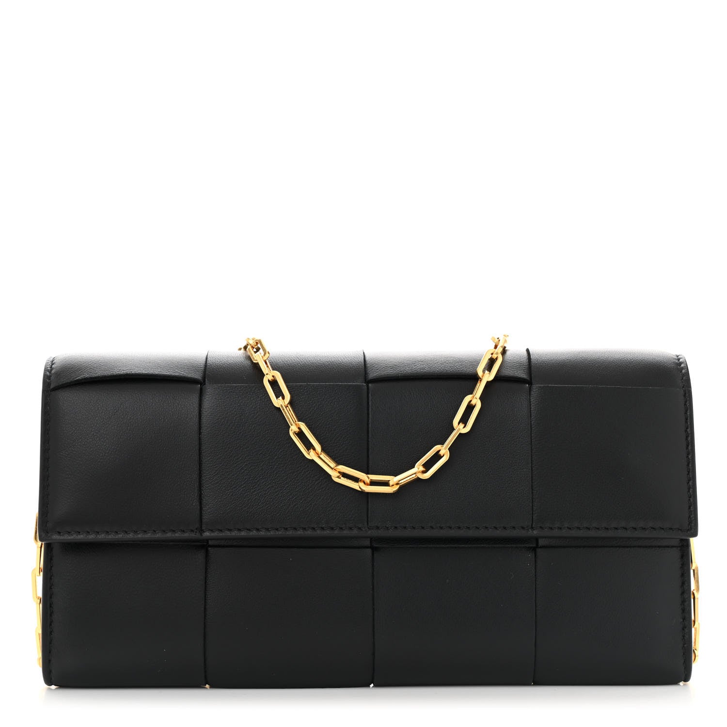 Nappa Maxi Intrecciato Cassette On Chain Black