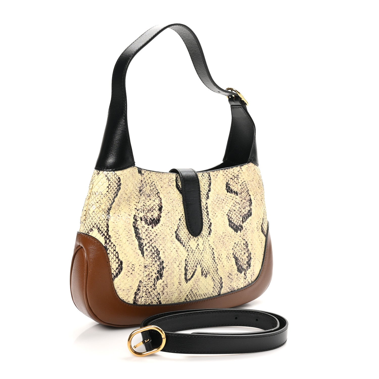 Snakeskin Calfskin Small Jackie 1961 Hobo Black Brown