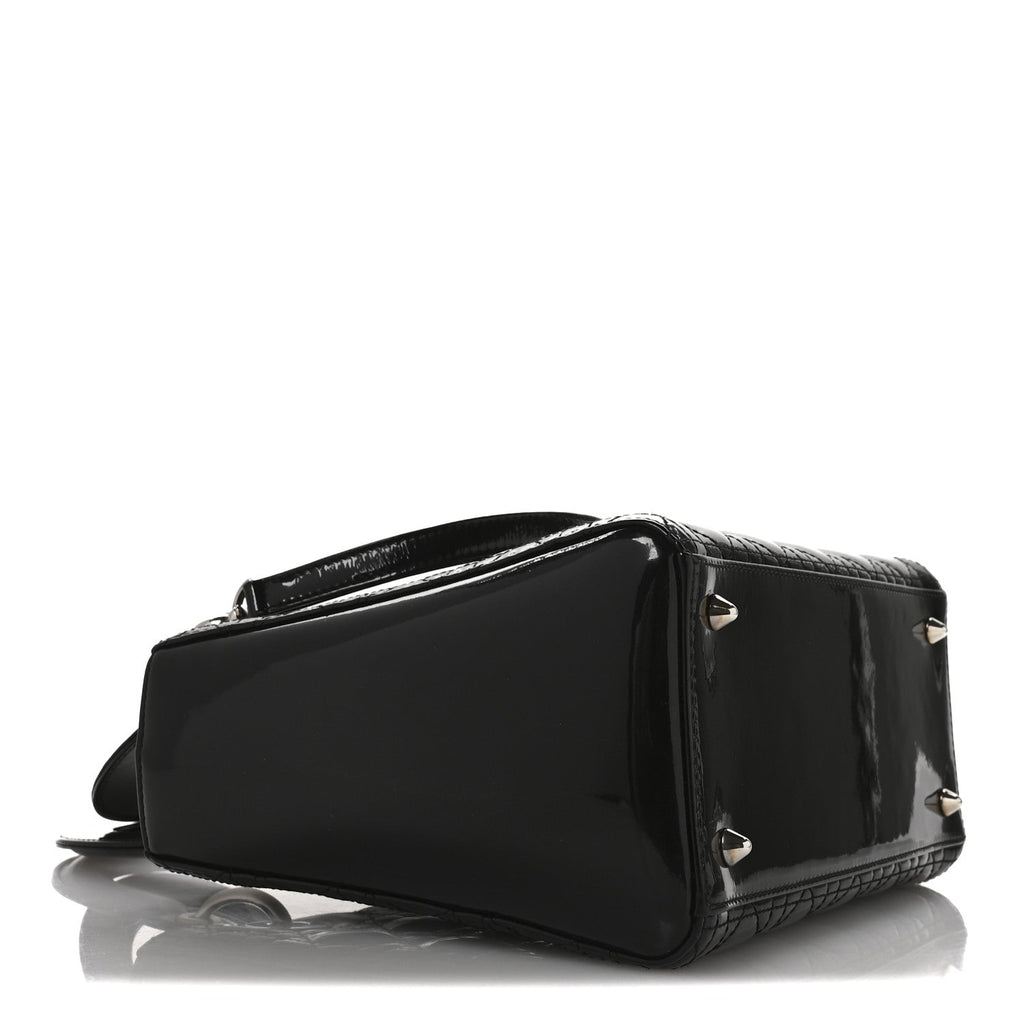 Patent Cannage Medium Lady Dior Black