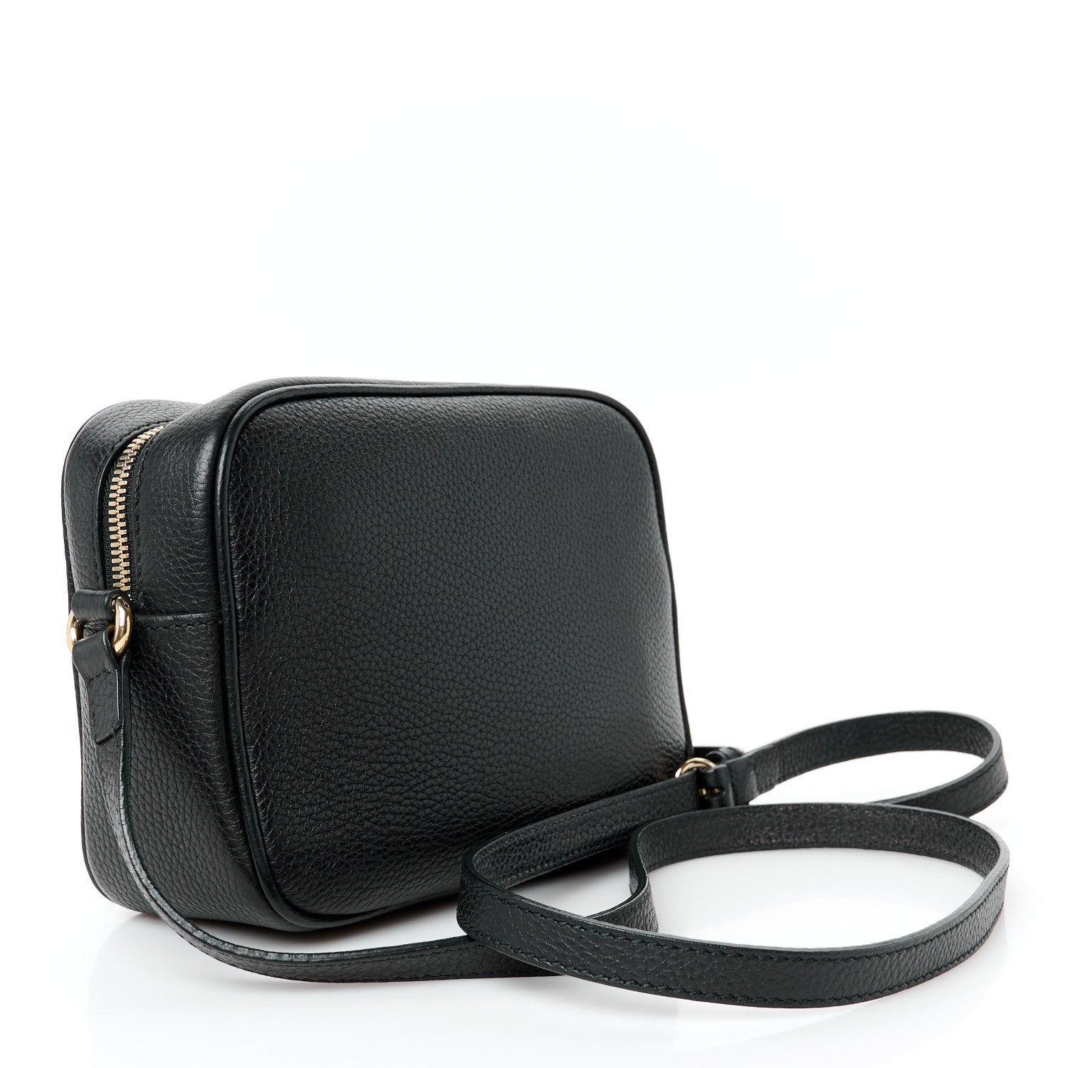 Pebbled Calfskin Small Soho Disco Bag Black